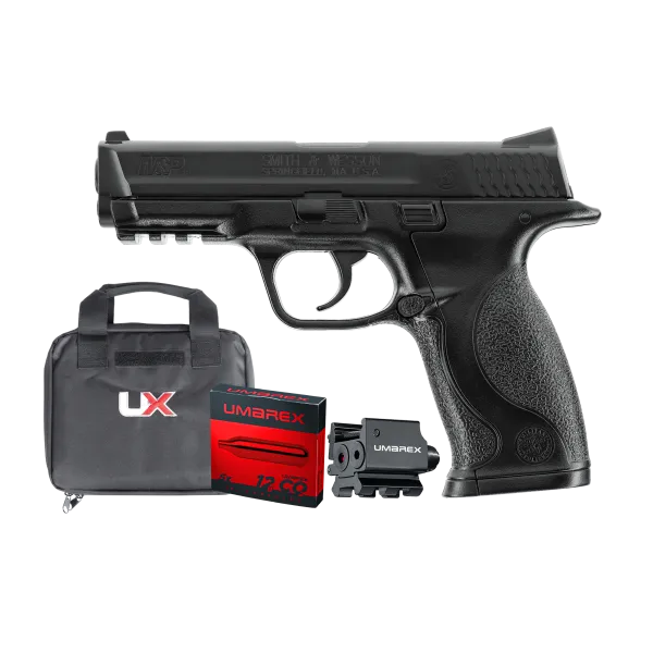 PACK SMITH&WESSON M&P40  BLACK CO2 CAL BB/4.5 + LASER, FOURREAU ET CO2