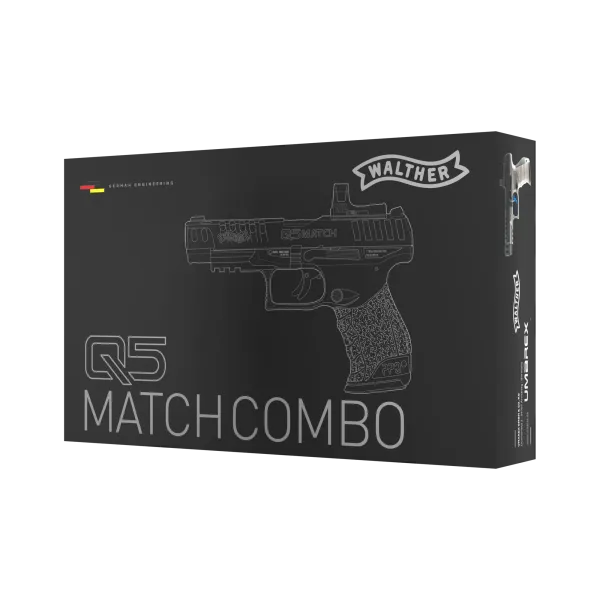 PIST WALTHER Q5 MATCH COMBO 5'' CO2 CAL 4.5MM AVEC VISEUR RDS 8