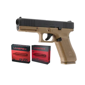 PACK PIST GLOCK 17 GEN5 CAL 43 PAINTBALL T4E COYOTE