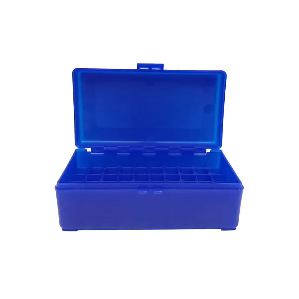 BOITE DE RANGEMENT BLEUE 50 MUNITIONS CAL 357