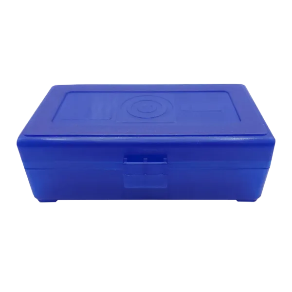 BOITE DE RANGEMENT BLEUE 50 MUNITIONS CAL 357
