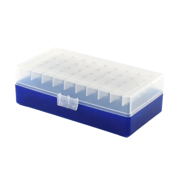 BOITE DE RANGEMENT BLEUE 50 MUNITIONS CAL 45 ACP