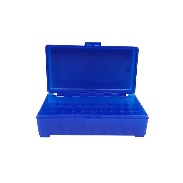 BOITE DE RANGEMENT BLEUE 50 MUNITIONS CAL 9MM