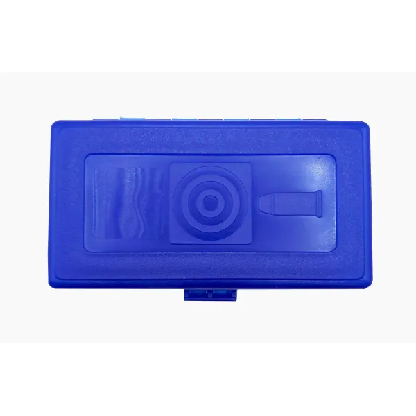 BOITE DE RANGEMENT BLEUE 50 MUNITIONS CAL 9MM