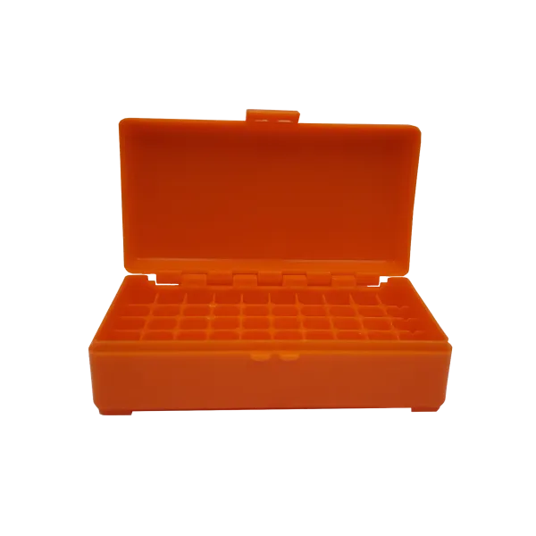 BOITE DE RANGEMENT ORANGE 50 MUNITIONS CAL 9MM