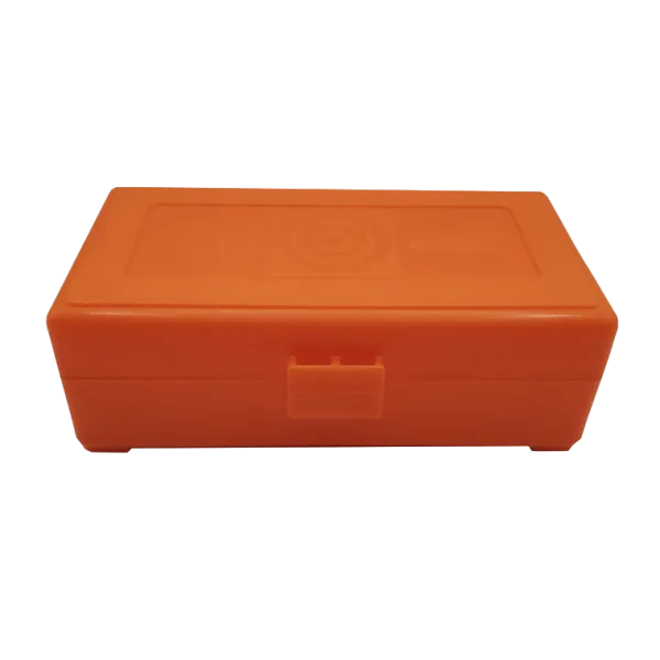 BOITE DE RANGEMENT ORANGE 50 MUNITIONS CAL 9MM