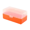 BOITE DE RANGEMENT ORANGE COUVERCLE TRANSPARENT 50 MUNITIONS CAL 223
