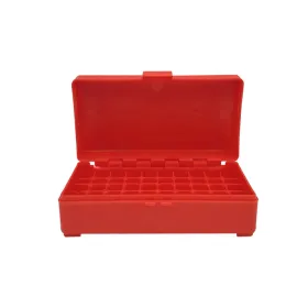 BOITE DE RANGEMENT ROUGE 50 MUNITIONS CAL 9MM