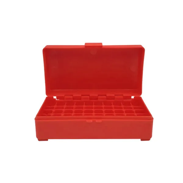 BOITE DE RANGEMENT ROUGE 50 MUNITIONS CAL 9MM