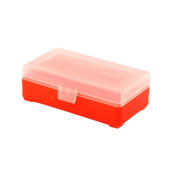 BOITE DE RANGEMENT ROUGE 50 MUNITIONS CAL 9MM