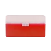 BOITE DE RANGEMENT ROUGE COUVERCLE TRANSPARENT 50 MUNITIONS CAL 45LC/44MAG