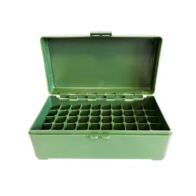 BOITE DE RANGEMENT VERTE 50 MUNITIONS CAL 357