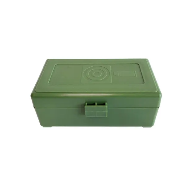 BOITE DE RANGEMENT VERTE 50 MUNITIONS CAL 45 ACP