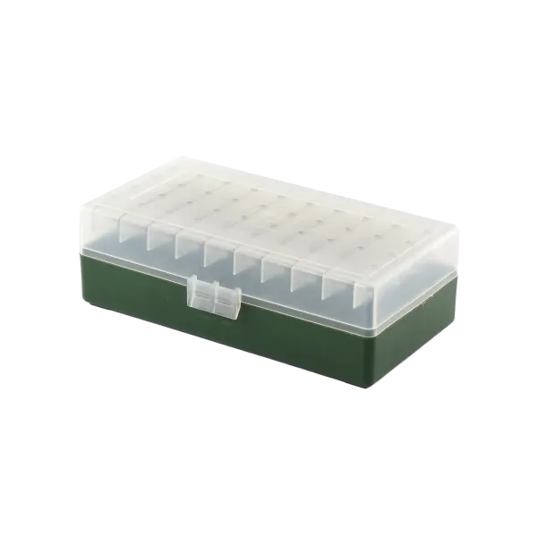 BOITE DE RANGEMENT VERTE 50 MUNITIONS CAL 45 ACP