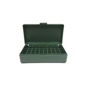 BOITE DE RANGEMENT VERTE 50 MUNITIONS CAL 9MM