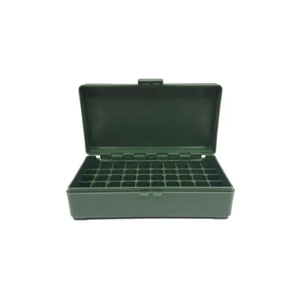 BOITE DE RANGEMENT VERTE 50 MUNITIONS CAL 9MM