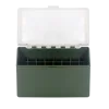 BOITE DE RANGEMENT VERTE COUVERCLE TRANSPARENT 32 MUNITIONS CAL 338L