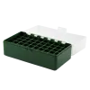 BOITE DE RANGEMENT VERTE COUVERCLE TRANSPARENT 50 MUNITIONS CAL 223