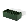 BOITE DE RANGEMENT VERTE COUVERCLE TRANSPARENT 50 MUNITIONS CAL 243