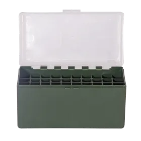 BOITE DE RANGEMENT VERTE COUVERCLE TRANSPARENT 50 MUNITIONS CAL 30-06
