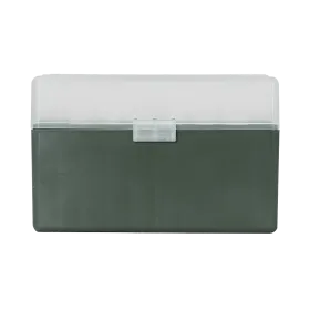 BOITE DE RANGEMENT VERTE COUVERCLE TRANSPARENT 50 MUNITIONS CAL 30-06