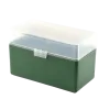 BOITE DE RANGEMENT VERTE COUVERCLE TRANSPARENT 50 MUNITIONS CAL 30-06