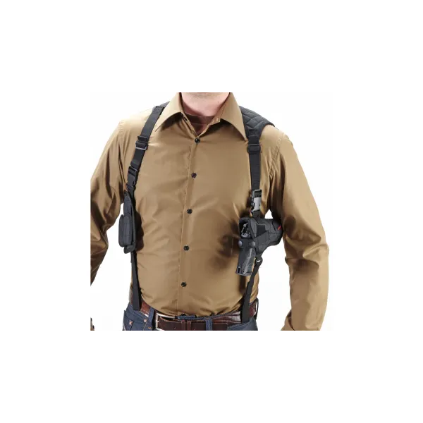 HOLSTER EPAULE AMBIDEX. RETENTION SANGLE 2 PORTE-CHARGEURS, GRAND PIST (GPDA 9)