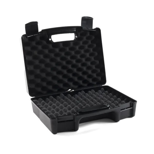 MALLETTE ARME DE POING, FERMETURE 2 ATTACHES, MOUSSE ALVEOLEE, 37,5X28X13 CM