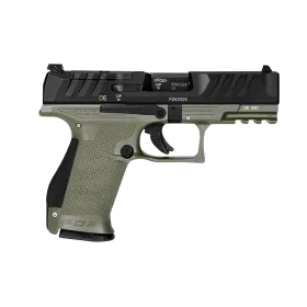 PIST PDP COMPACT WALTHER 4'' CAL 9X19, 15 COUPS - OD GREEN