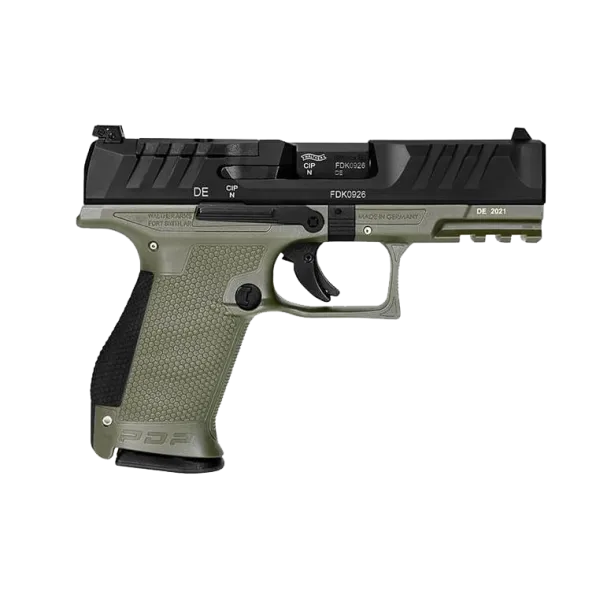 PIST PDP COMPACT WALTHER 4'' CAL 9X19, 15 COUPS - OD GREEN