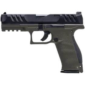 PIST PDP FULL SIZE WALTHER 4,5'' CAL 9X19, 18 COUPS - OD GREEN