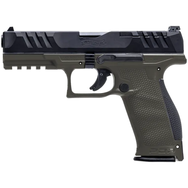 PIST PDP FULL SIZE WALTHER 4,5'' CAL 9X19, 18 COUPS - OD GREEN