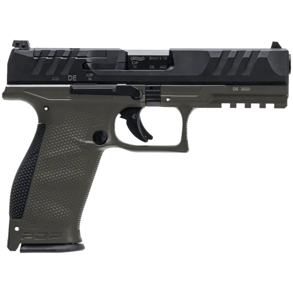 PIST PDP FULL SIZE WALTHER 4,5'' CAL 9X19, 18 COUPS - OD GREEN