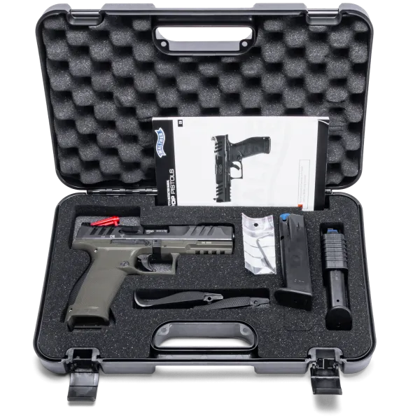 PIST PDP FULL SIZE WALTHER 4,5'' CAL 9X19, 18 COUPS - OD GREEN