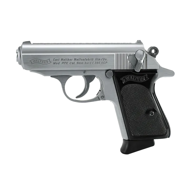 PIST PPK WALTHER CAL 380 ACP, 6 COUPS - INOX