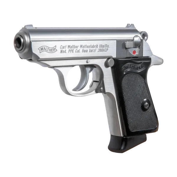 PIST PPK WALTHER CAL 380 ACP, 6 COUPS - INOX