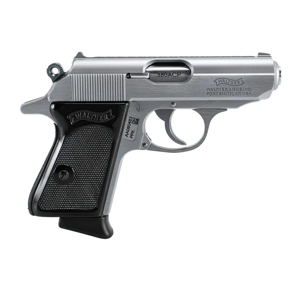 PIST PPK WALTHER CAL 380 ACP, 6 COUPS - INOX