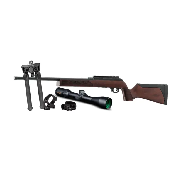 PACK CARAB FORCE B1 CAL 22LR 10 CPS VERSION BOIS- 20''+ BIPIED+ LUNETTE+ MONTAGE