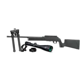 PACK CARAB FORCE B1 CAL 22LR ALLWEATHER BLACK- 20''+ BIPIED+ LUNETTE+ MONTAGE
