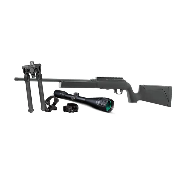 PACK CARAB FORCE B1 CAL 22LR ALLWEATHER BLACK- 20''+ BIPIED+ LUNETTE+ MONTAGE