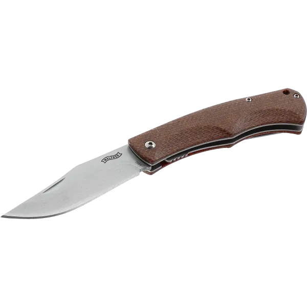 COUTEAU PLIANT WALTHER CTK 1 FINITION STONE WASHED BROWN