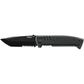COUTEAU PLIANT WALTHER PDP TANTO FOLDER BLACK - PARTIELLEMENT CRANTEE