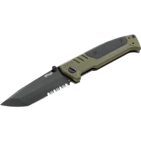 COUTEAU PLIANT WALTHER PDP TANTO FOLDER OD GREEN - PARTIELLEMENT CRANTEE