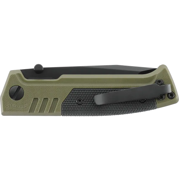COUTEAU PLIANT WALTHER PDP TANTO FOLDER OD GREEN - PARTIELLEMENT CRANTEE