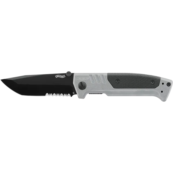 COUTEAU PLIANT WALTHER PDP TANTO FOLDER TUNGSTEN GREY - PARTIELLEMENT CRANTEE