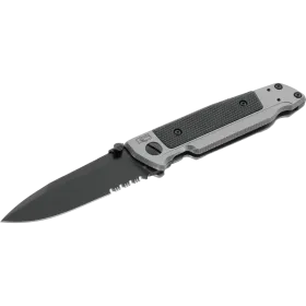 COUTEAU PLIANT WALTHER Q5 STEEL FRAME - BLACK SERRATED