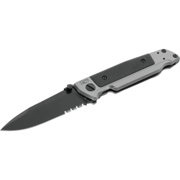 COUTEAU PLIANT WALTHER Q5 STEEL FRAME - BLACK SERRATED