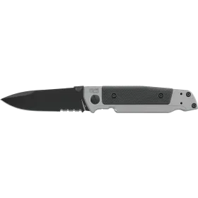 COUTEAU PLIANT WALTHER Q5 STEEL FRAME - BLACK SERRATED