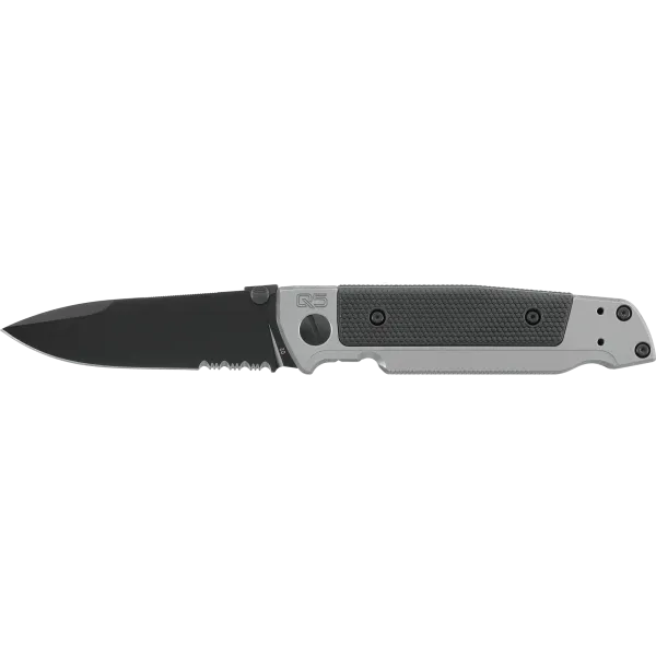COUTEAU PLIANT WALTHER Q5 STEEL FRAME - BLACK SERRATED