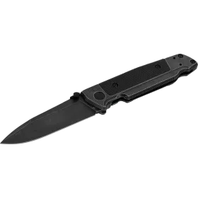 COUTEAU PLIANT WALTHER Q5 STEEL FRAME FOLDER BLACKWASH PLAIN